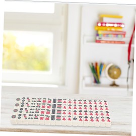 Kisangel 1 Set Mini Mahjong Set Portable Travel Mahjong Tiles Kit with Bars Lightweight Travel Table Game for Parties