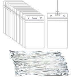 Lecpeting 50 Pcs Clear Luggage Tags Bag Tags Holder Identification ID Card Badge Holder...