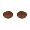 1990s Dad Shade Round Oval Metal Rim Sunglasses Gold Brown