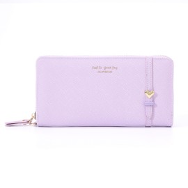 JIUFENG Women Long RFID Blocking Wallet Large Capacity Zipper Wristlet Purse Card Holder Cellphone Bag Fashion Clutches (Purple)