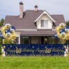 Navy Blue Gold 60th Birthday Banner, 18PCS Balloons, Outdoor Decor