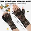 eboozone Women's Short Lace Gloves Fingerless Floral Sunblock Black Lace