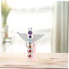 Gatuida Delicate Angel Hexagonal Column Crystal Stone Pendant Ornament for