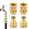 4 Piece Brass Hose Fitting Set, 1/2 Inch Brass Hose