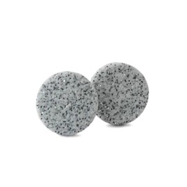 Grey Granite Circle Stud Earrings for Women, Minimalist Clay Geometric Jewellery Gifts for Her Under 5 (Large 15mm)