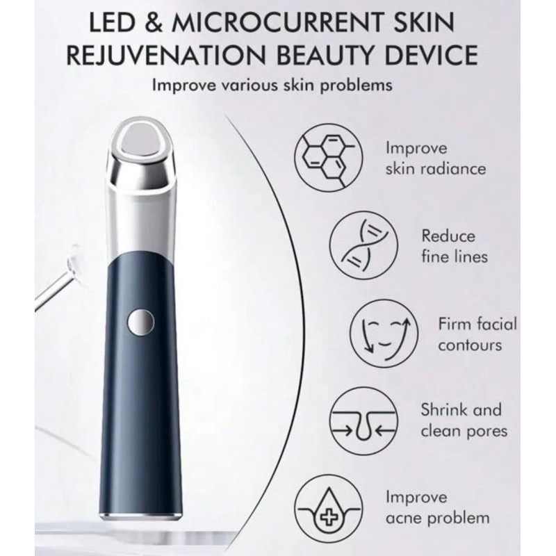 Pluma Masaje Ojos Cara Párpados Azul Y Rojo Vibración Facial
