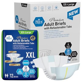 MED PRIDE Med Pride Calzoncillos Para Adultos De Máxima Absorbencia Para Incontinencia Con Pestañas Reajustables [Xx-Grande, Caja De 48] - Pañales Ultra-Absorbentes Para Adultos Para Hombres