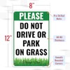 1PC Do Not Drive Or Park On Grass Sign, 12