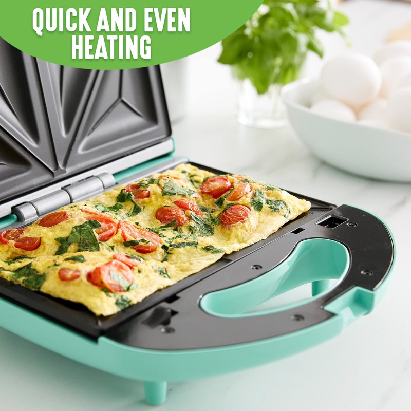 GreenLife Electric Waffle Sandwich Maker, Toaster, Panini Press with Healthy