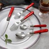 CATHYLIN 20 pieces 18/10 Stainless Steel Silverware Sets With Red