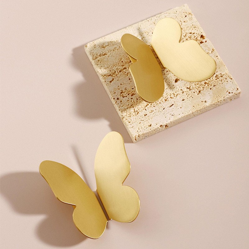 FAYZSOWSR 2Pack Butterfly Cabinet Knobs Gold Butterfly Single Hole Knob