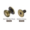 sourcing map 8mm Ball Head Stud Rivets Screw Back, 15Pack