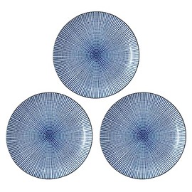 Showa Sei Pottery Sendan Tokusa 5.0 Plates, Set of 3, Diameter 6.2 x 1.0 inches (15.7 x 2.5 cm), Mino Ware, Made in Japan, Dishwasher Safe