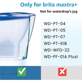 Waterdrop Water Filter, Replacement for Brita® Water Filter Jug, Brita® Maxtra®Mavea®, Marella, Aluna, NSF Certifications, Reduces Chlorine, Pack of 6