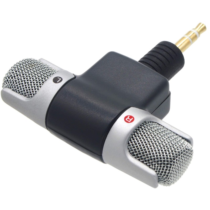 オーディオファン ステレオマイク 小型 3極 3.5mm ステレオミニ端子 電源不要 カメラ ビデオカメラ 外部マイク