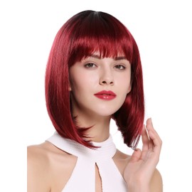 WIG ME UP - DW-2140Q-YS871S1B Women's Wig Bob Longbob Short Pony Ombre Black Red