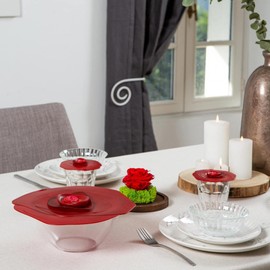 Charles Viancin - Rose Silicone Lid for Food Storage and Cooking - 8''/20cm - Airtight Seal on Any Smooth Rim Surface - BPA-Free - Oven, Microwave, Freezer, Stovetop and Dishwasher Safe - Fuschia