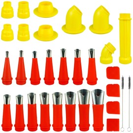 Upgrade Caulking Nozzles Tips Caulk Finisher Kit Caulk Gun Tips with Connection Bases Replacement with Brush