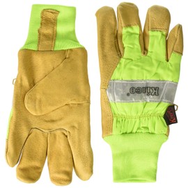 Kinco 035117939059 Pigskin Safe Cuff Knit Wrist Work Gloves, Large, Single Pair