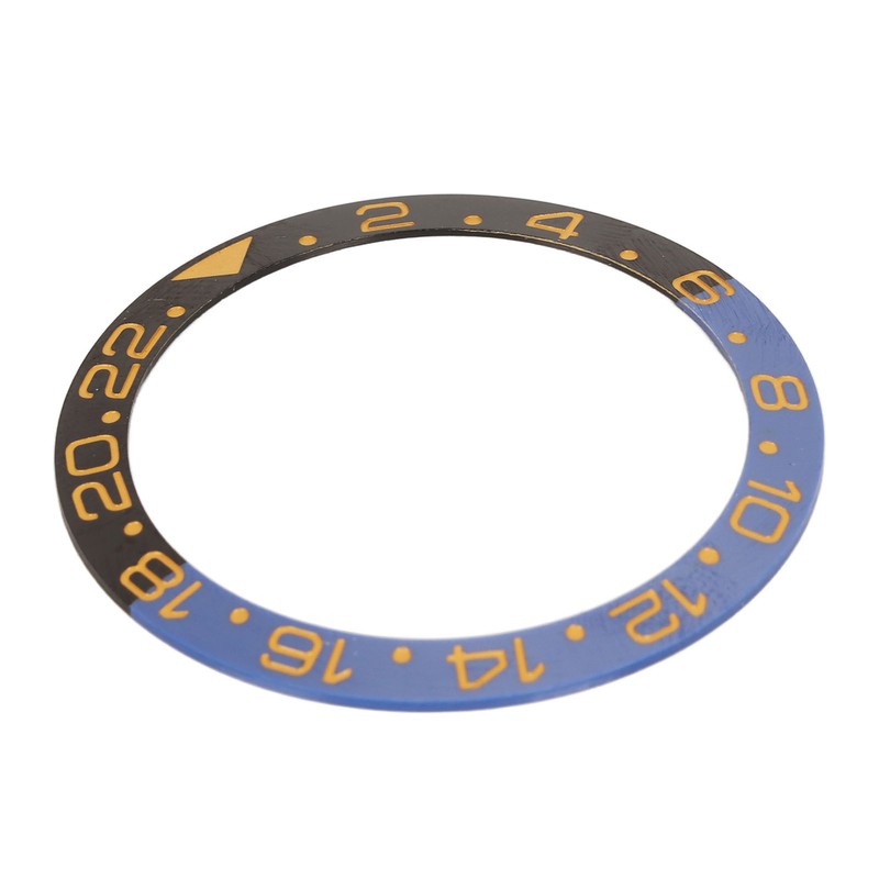 Ceramic Watch Bezel Insert 38mm Blue Black Base Gold Digit