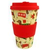 TINYMILLS Eco-Friendly Reusable Plant Fiber Travel Mug with Christmas Wiener