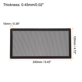 MECCANIXITY 3PCS PC Dust Filter, 240x120mm Magnetic Frame PVC Computer Case Cooler Dustproof Mesh Cover Fan Grills for Computer Chassis Speakers, Black