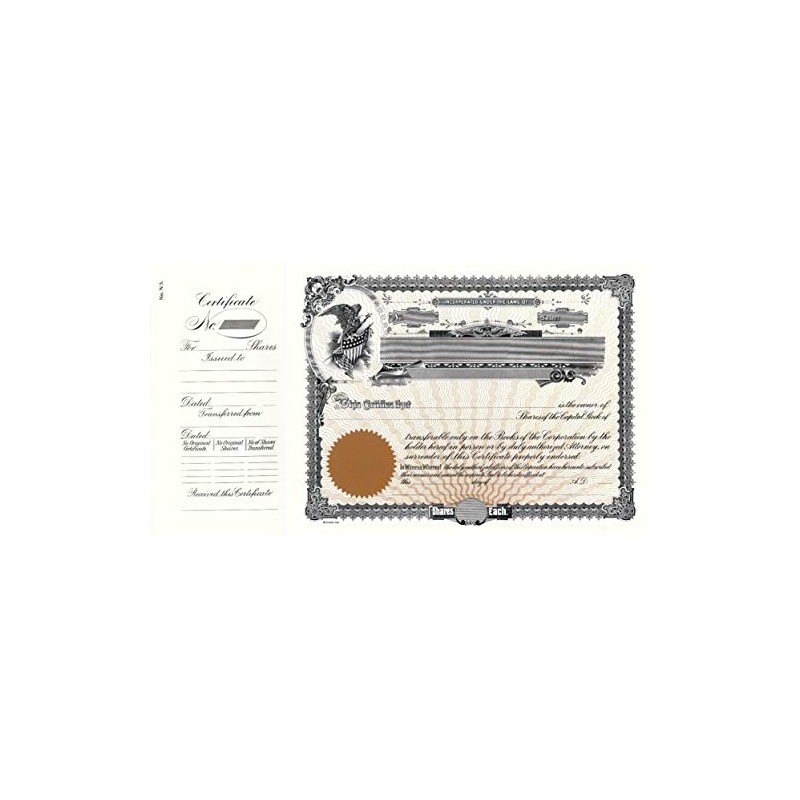Goes 5 Corporation Stock Certificate | Pack of 100