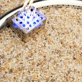 NUPICK 5-10 Mesh Silica Sand for Fire Pit, 20lb Coarse Sand for Fireplaces, Decorative Sand for Gas or Propane, Heatproof Base Layer Under Fire Glass, Lava Rocks, Wood, Garden, Vase Filler, Aquarium