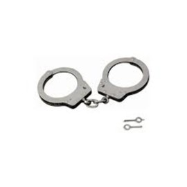 CTS Thompson 1010 PROFESSIONAL GRADE NICKEL FINISH Police Security Officer Guard Corrections Inmate Prisoner Chain Hardened STEEL Double Locking Handcuffs Restraints NIJ Certified