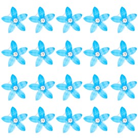 Wecoe Small Bling Blue Decorative Hair Clips - 20 Pcs Tiny Mini Clips for Girls, Toddlers, Women's Birthday Gift or Wedding Accessories
