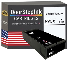 DoorStepInk Remanufactured in The USA Ink Cartridge Replacements for HP 990X 1 Black M0K01AN for HP PageWide Color 755dn MFP774dn MFP 774dns Managed Color E75160dn Color Flow MFP E77650 z