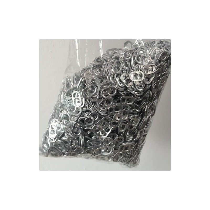 7,500 Aluminum Pop Soda Beer Pull Tabs, Silver.