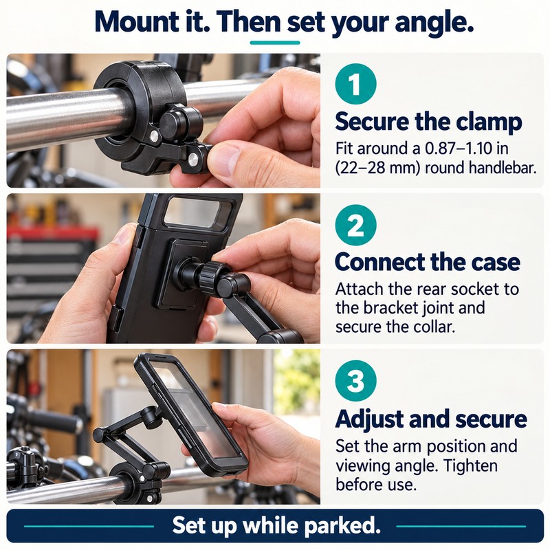 Waterproof Motorcycle Bike Mobile Phone Holder Support Universal Bicycle GPS