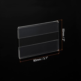 sourcing map Wall Mount Acrylic Sign Holder, 3.1 x 2 Inch Clear Plastic Wall Sign Holders Horizontal Acrylic Frames for Offices, Stores, Restaurants, Pack of 6