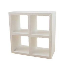 Melody Jane Dollhouse 4 Cube Shelf Unit White Modern Shelves Bookcase 1:12