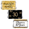Black and Gold 30th Birthday Party Mini Candy Bar Wrappers