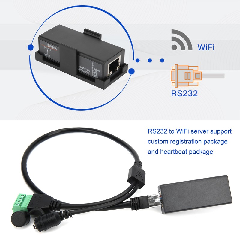 RS232 to WiFi Server Serial Port to Wireless Network Data