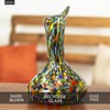 NOVICA Artisan Handmade Handblown Glass Decanter Artisan Recycled Multicolor Mexico