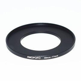 49mm Lens to 77mm Camera Filter Ring,49mm-77mm Step Up Ring For Filters,Made Of CNC Machined aluminum.for 77mm UV,ND,CPL Camera Filter accessories