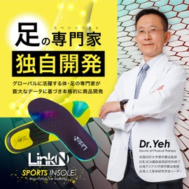 Link-N インソール 【理学療法医師共同開発】 衝撃吸収 土踏まず 中敷き メンズ レディース アーチサポート 【滑り止め加工でホールド力アップ】 (24.5-25.0cm)