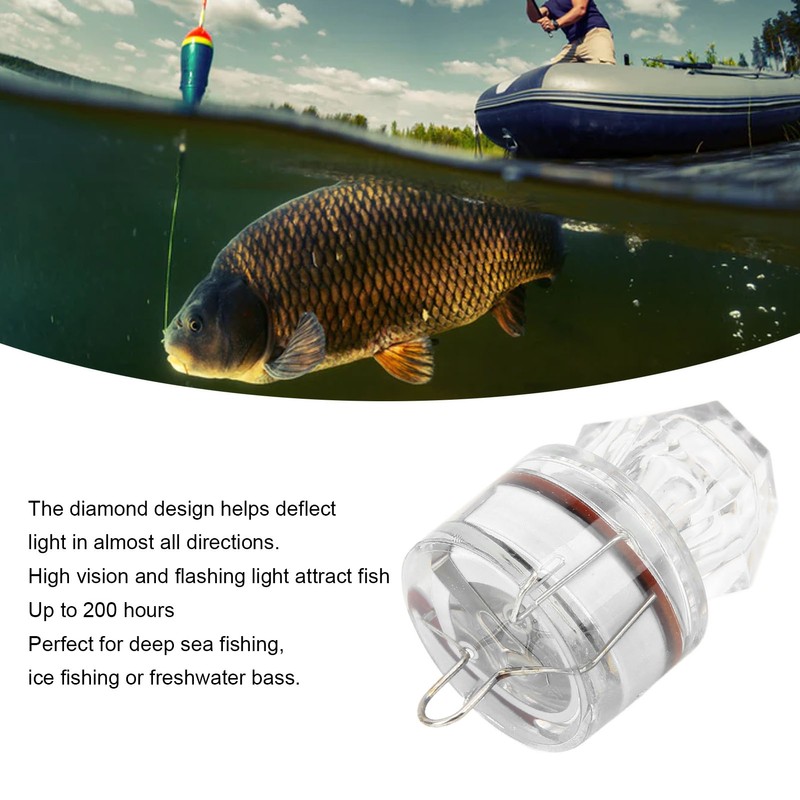 5Pcs Fishing Lure Light Diamond Shape LED Corrosion Resistance Auto