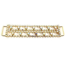 Mode Beads Rhinestone Connector Textile, 3.75-Inch, Crystal/AB Gold