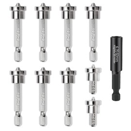 SeonFook 10PCS Magnetic Positioning Screwdriver Bits, Drywall Screw Setter PH2 Bits Set with 1PCS Magnetic Bit Holder for Plasterboard Screw Hex Shank Positioning Bit Batch Head