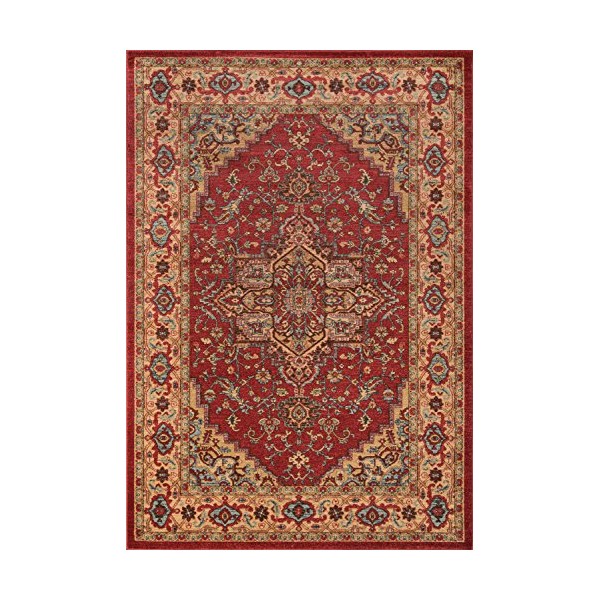 Momeni Rugs Ghazni Collection, Traditional Area Rug, 5'3" x 7'6", Red