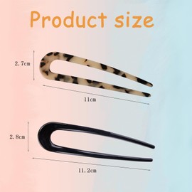 AYNKH 4 Stück French Hair Pin Französische Haarnadel Twist Hair Pin Groß Haarnadeln U förmige Französische Haarspange Für Damen Mädchen