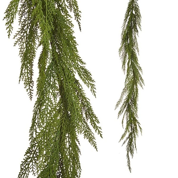 RAZ Imports 2022 Evergreen & Gold 5.5' Natural Cedar Garland