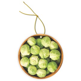 Sam Sandor - Brussel Sprouts - Round Masonite Flat Ornament with String
