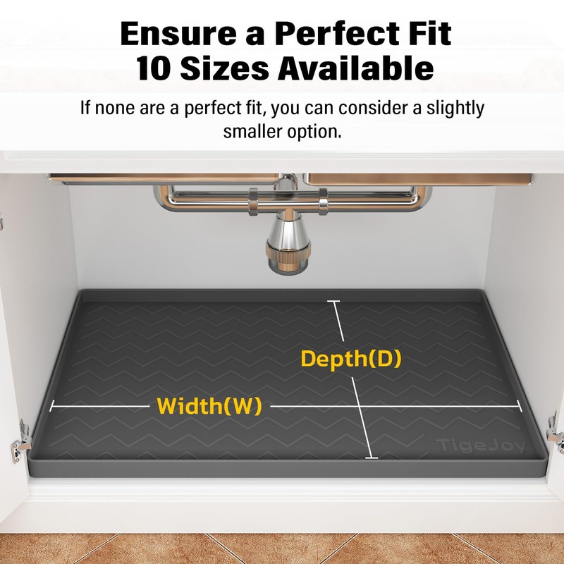 TigeJoy Waterproof Mat for Under Sink 22" x 19" -