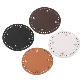 sourcing map Round Bag Bottom Shaper Pad, 5.91" Dia. PU Leather Purse Cushion Base for DIY Knitting Crochet Bag Making (4 Colors in 1Set)
