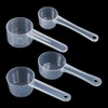 JIHUOO 4 Pcs Clear Plastic Measuring Scoops Reusable Measure Spoons